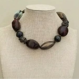 Chico's Beaded Necklace . Large Beads, Metal Rings.  Very beautiful style!!!!!